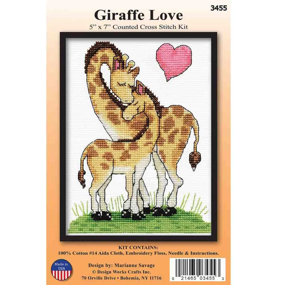 Design Works: Counted Cross Stitch - Giraffe Love - Image 2