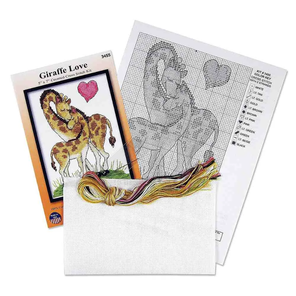 Design Works: Counted Cross Stitch - Giraffe Love - Image 3