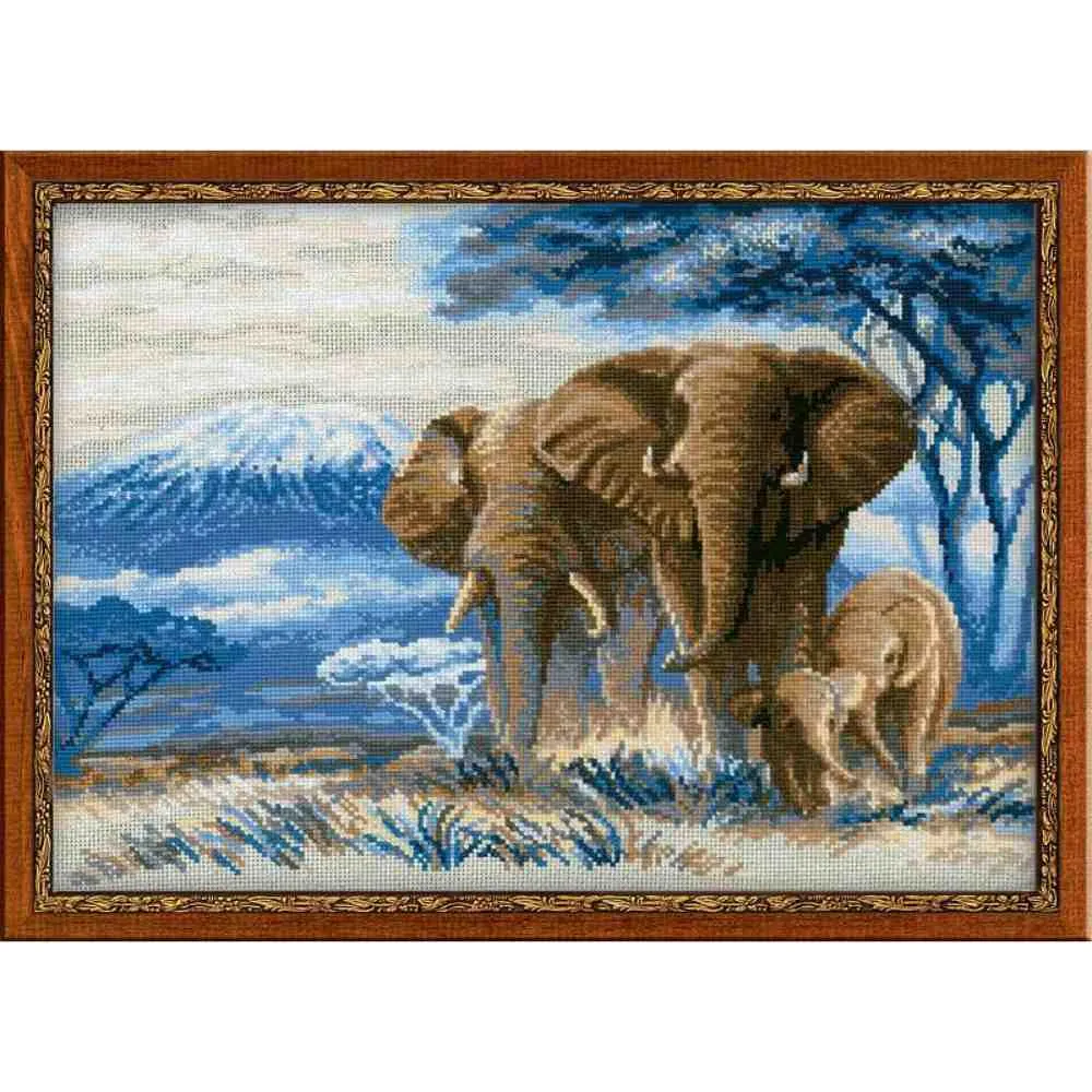 Riolis: Counted Cross Stitch - Elephants in the Savannah