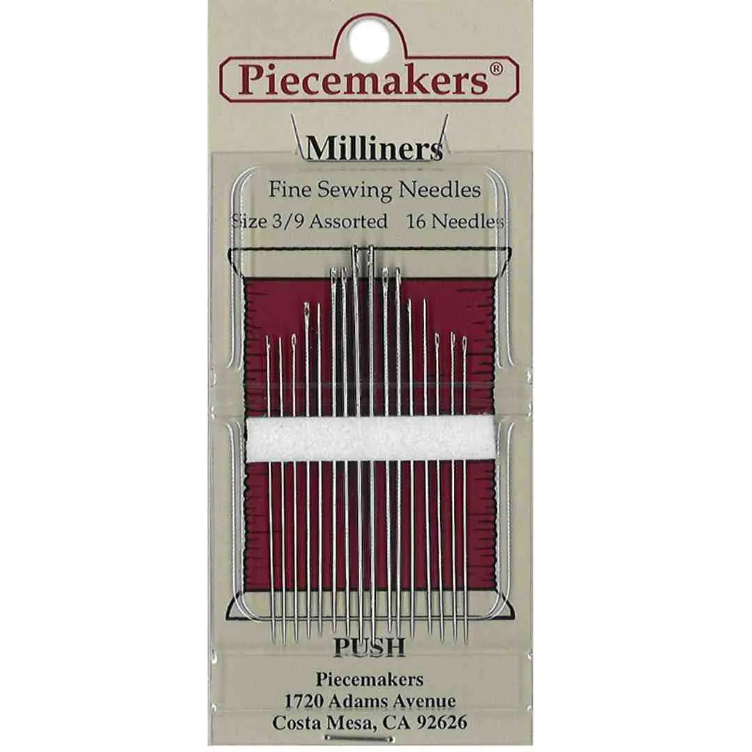 Piecemakers: Needles - Milliners Assorted Sizes 3/9