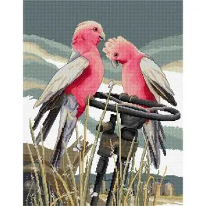 Country Threads: Counted Cross Stitch - Perching Pair Galahs