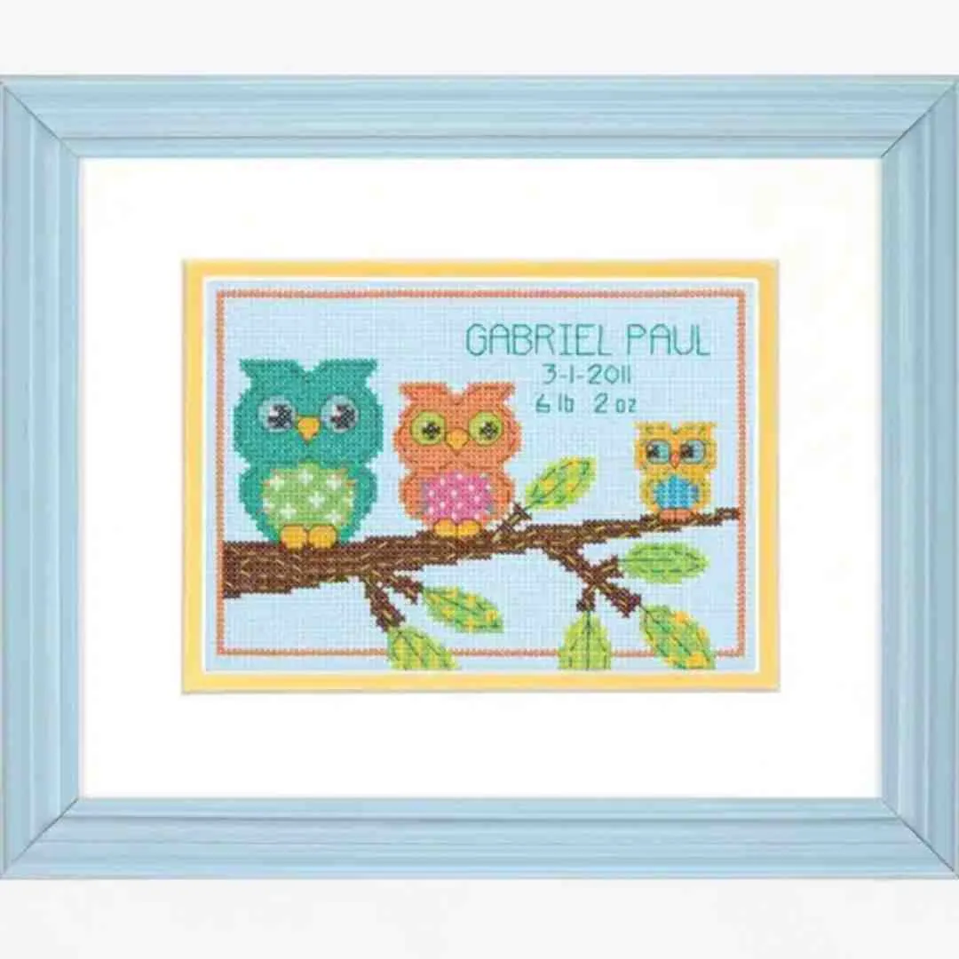 Dimensions: Cross Stitch Kit - Owl Birth Record - Image 2