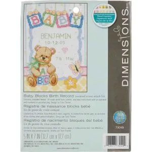 Dimensions: Cross Stitch Kit - Baby Blocks Birth Record