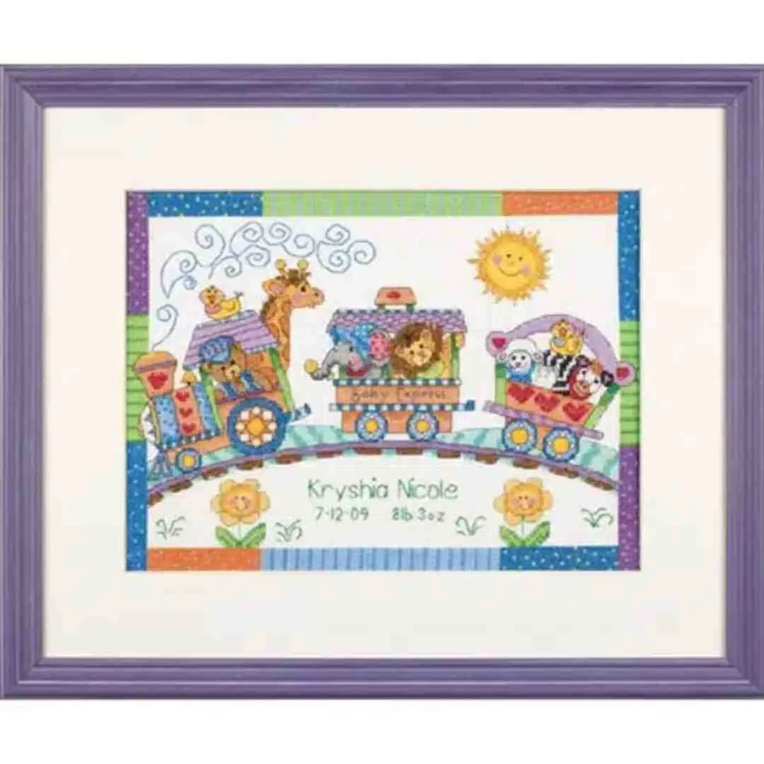 Dimensions: Cross Stitch Kit - Baby Express Birth Record - Image 2