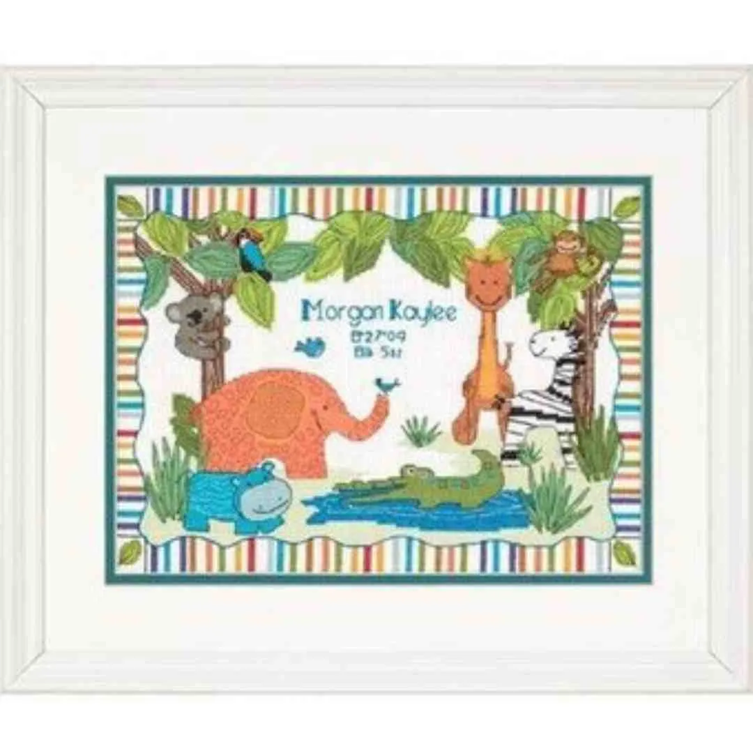 Dimensions: Cross Stitch Kit - MadZoo Birth Record - Image 2