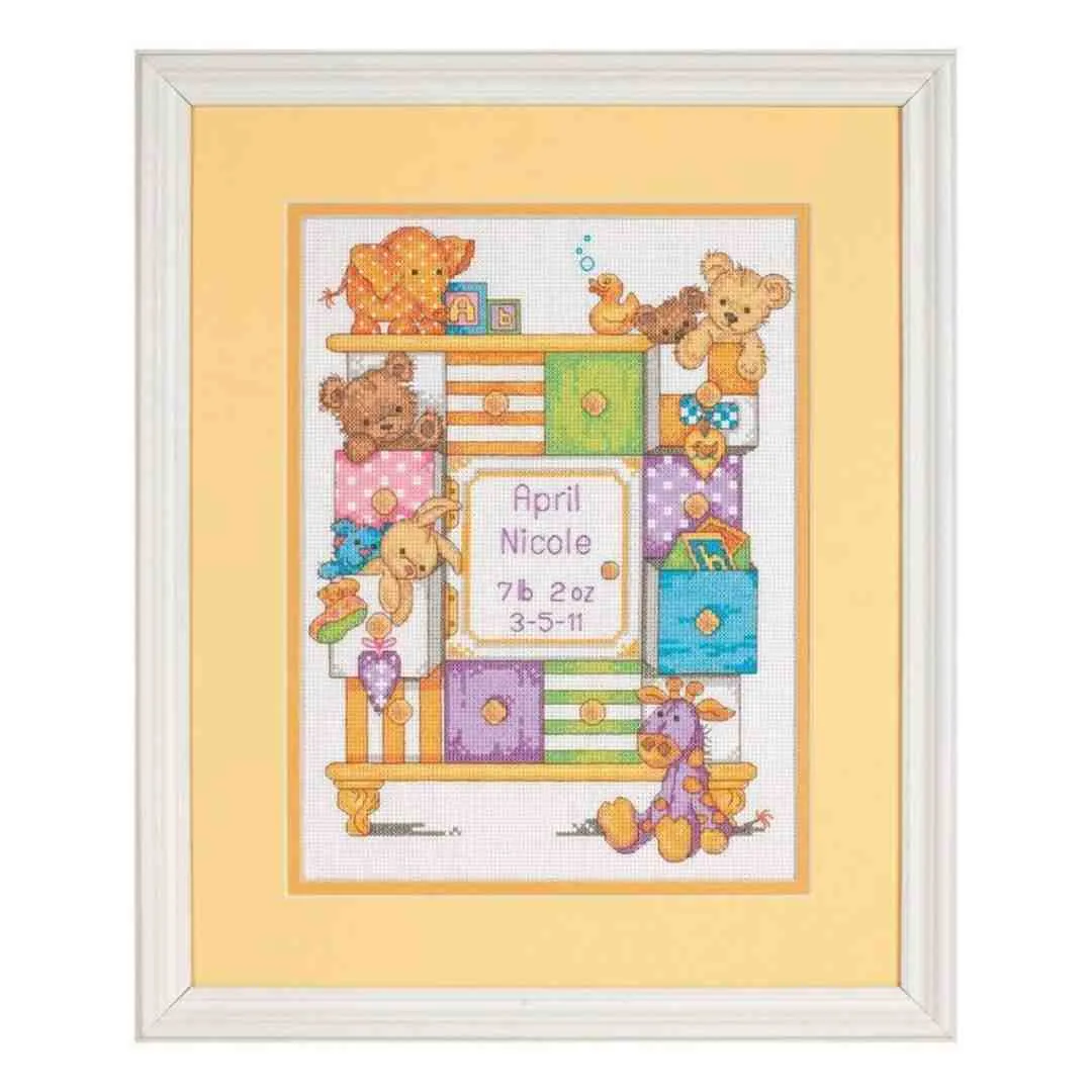 Dimensions: Cross Stitch Kit - Baby Drawers Birth Record - Image 3