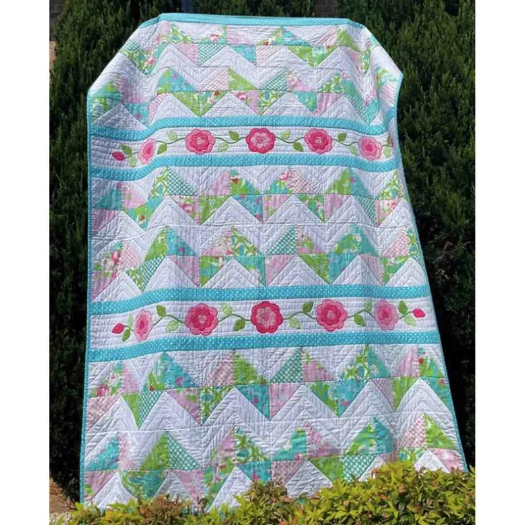 Monica Poole Designs: Georgina Rose - Cot Quilt & Cushion Set - Image 2