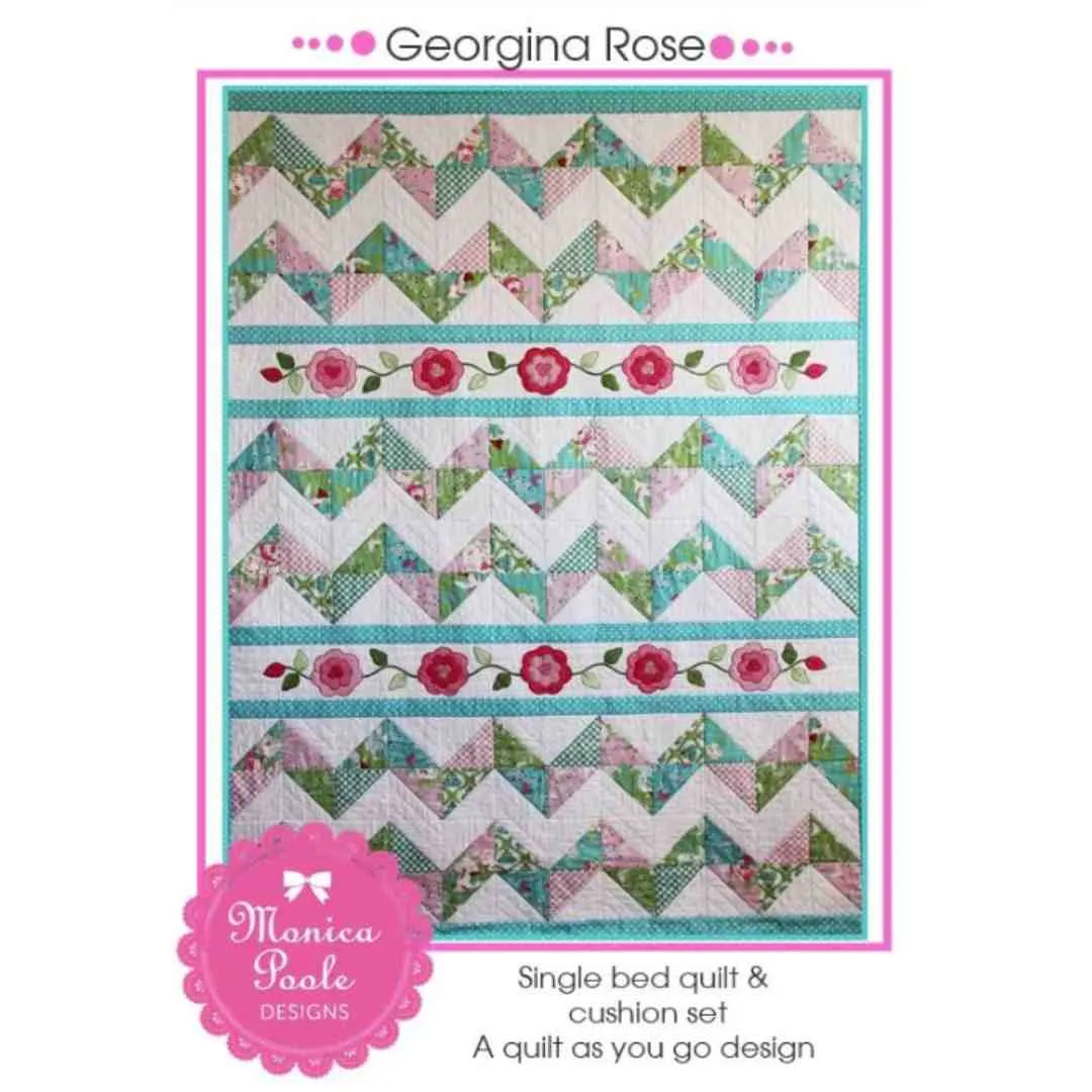 Monica Poole Designs: Georgina Rose - Cot Quilt & Cushion Set - Image 6