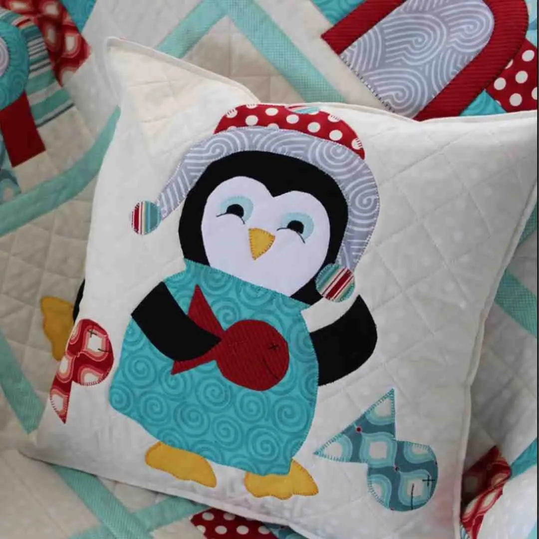 Monica Poole Designs: Penguin Party - Cot Quilt & Cushion Set - Image 2