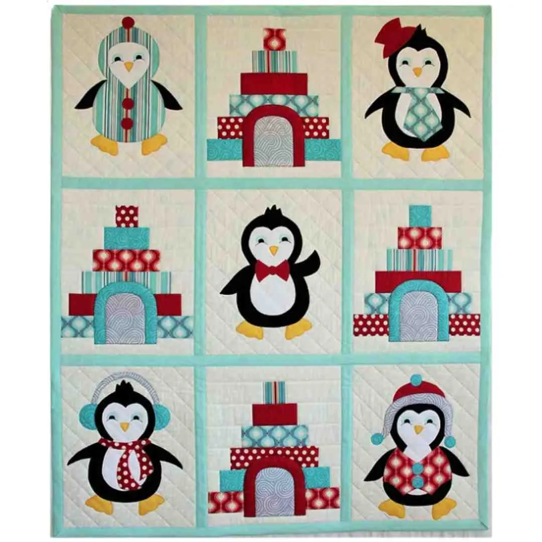 Monica Poole Designs: Penguin Party - Cot Quilt & Cushion Set