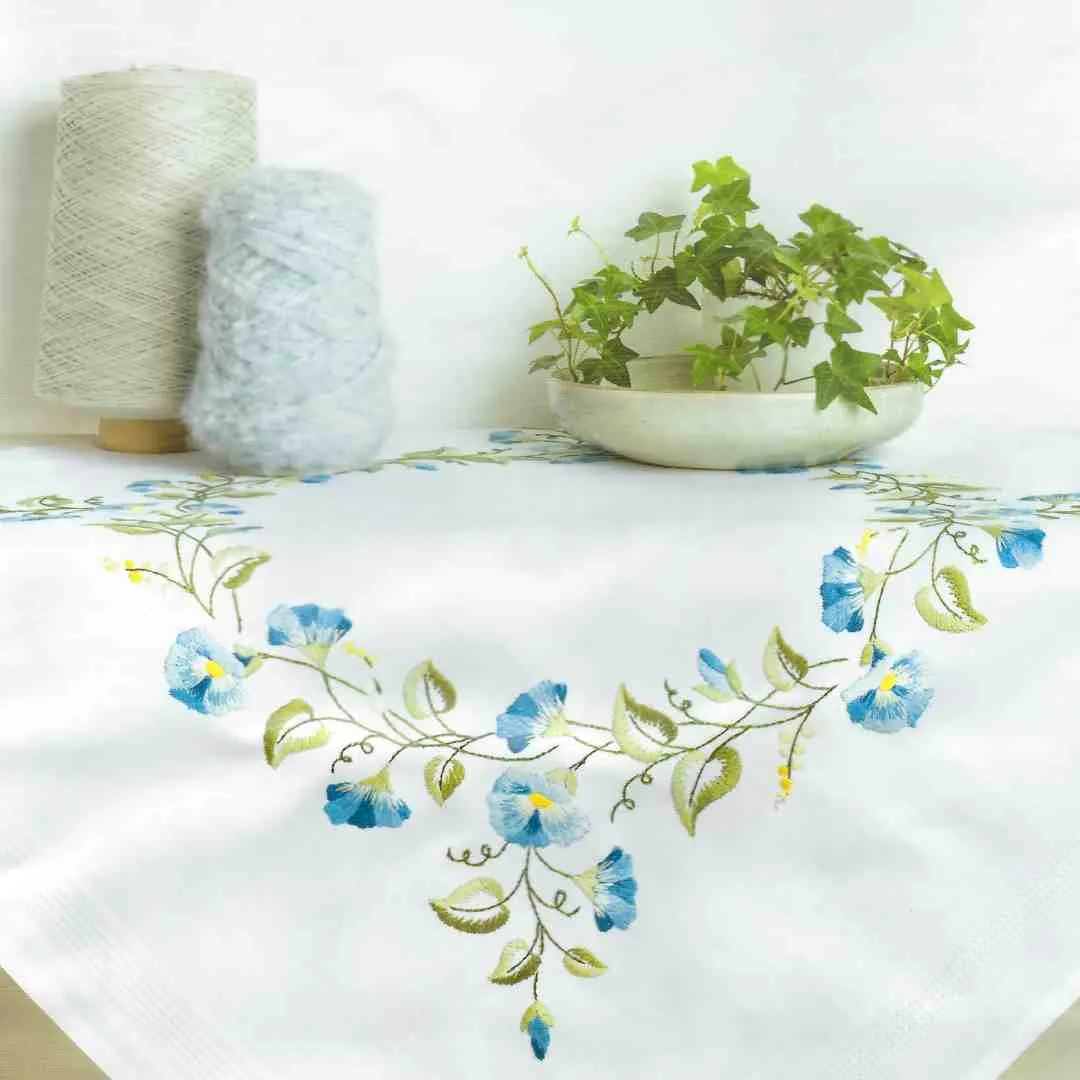 Rico Designs: Tablecloth - Blue Flowers
