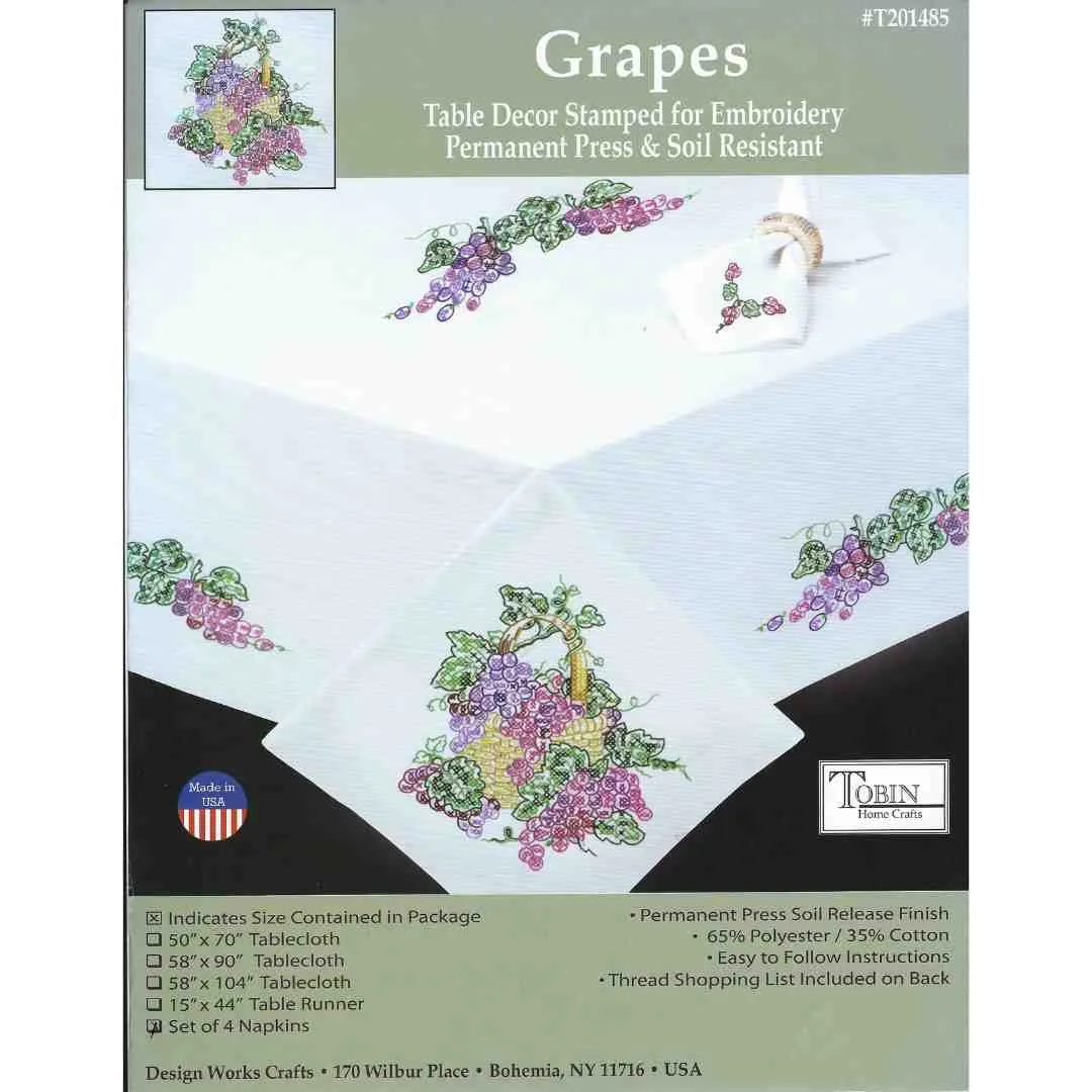 Tobon Home Crafts: Napkins - Grapes
