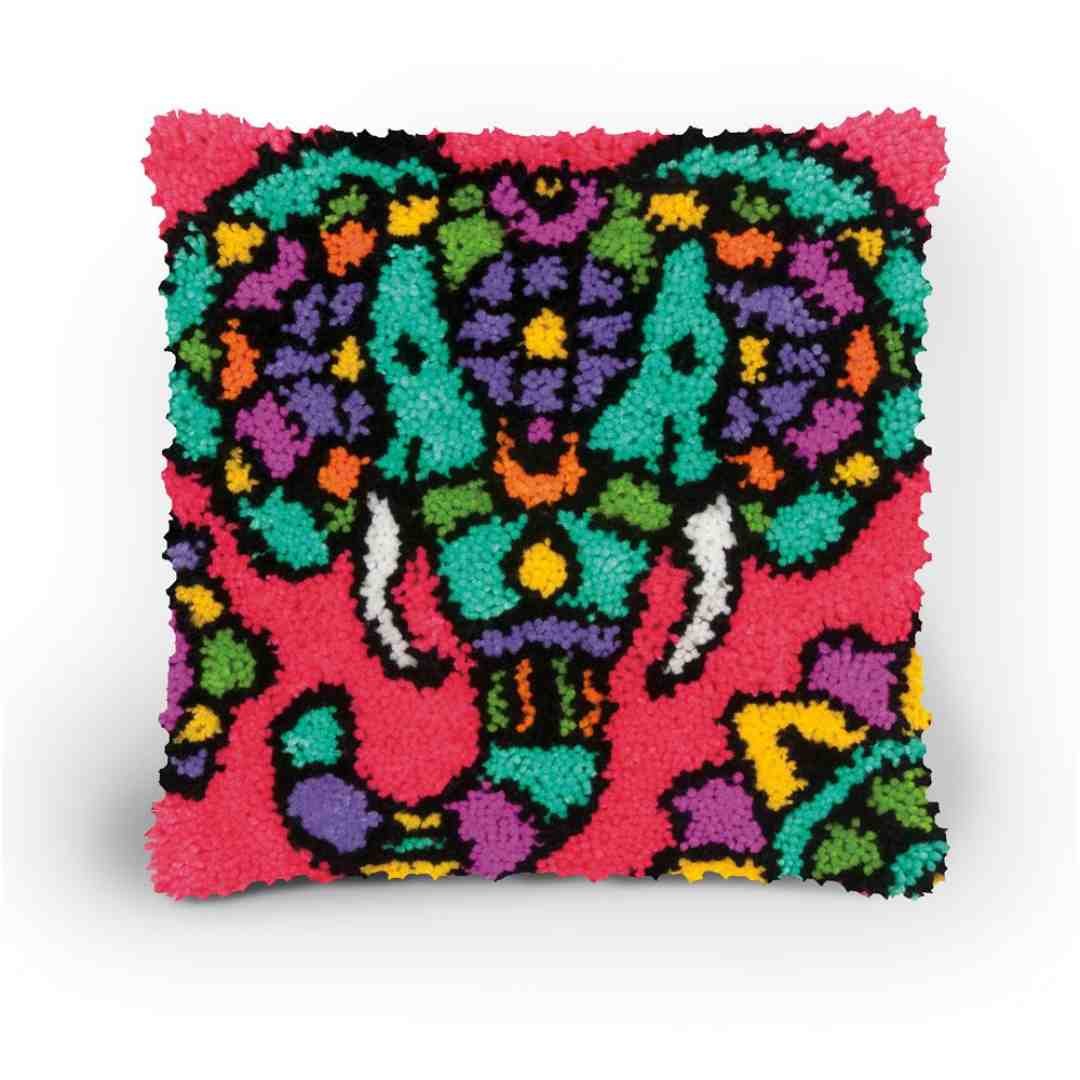 Dimensions: Latch Hook Kit - Colorful Elephant - Image 3