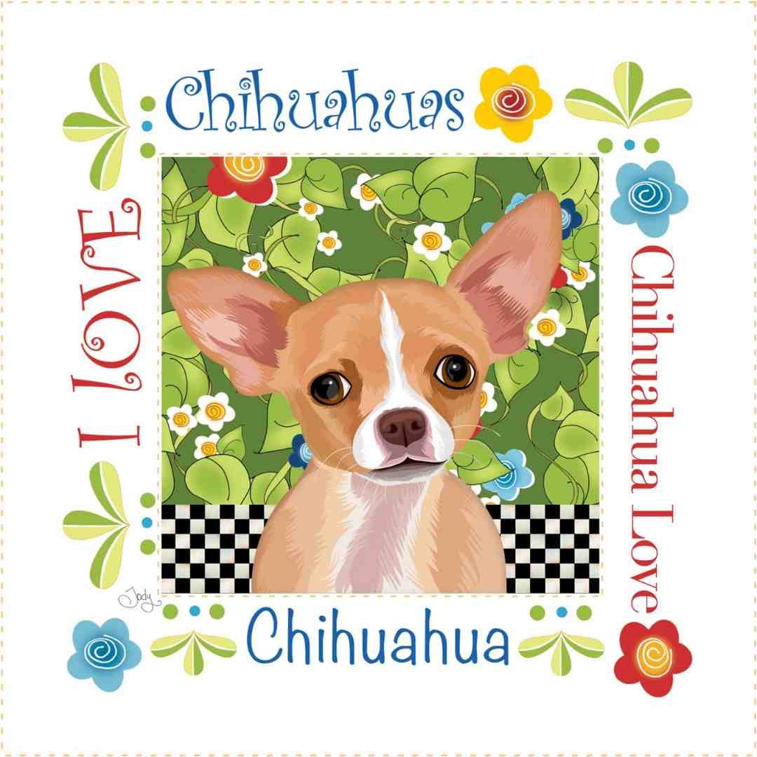 Jody Houghton Designs: Square Fabric Art Panels - Chihuahua