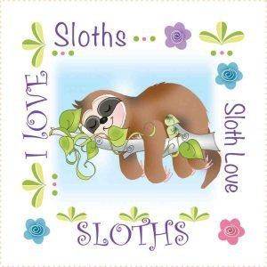 Jody Houghton Designs: Square Fabric Art Panels - Sloth Love