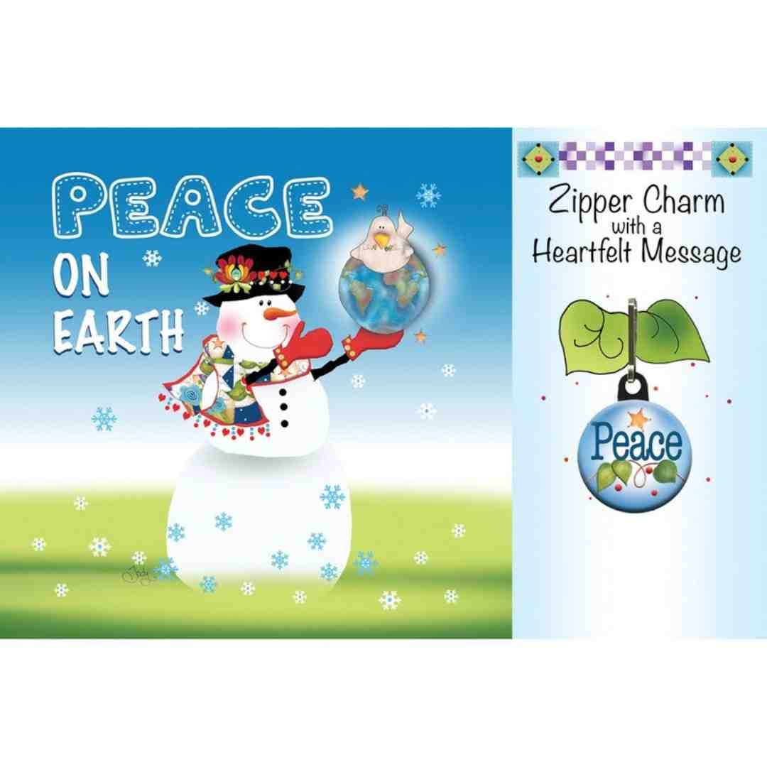 Jody Houghton Designs: Zipper Charm - Snowman/Peace