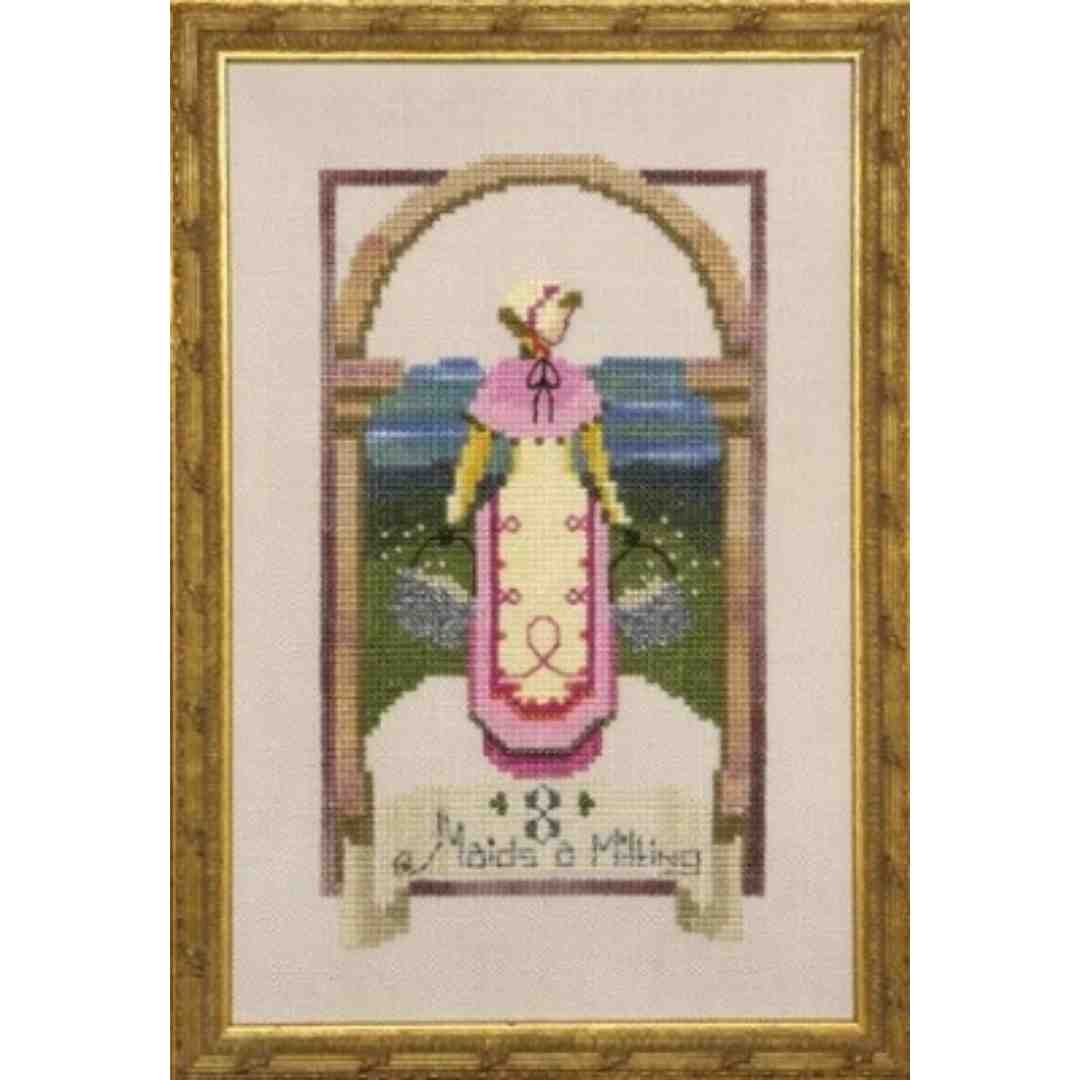 Nora Corbett: Counted Cross Stitch - Eight Maids A Milking