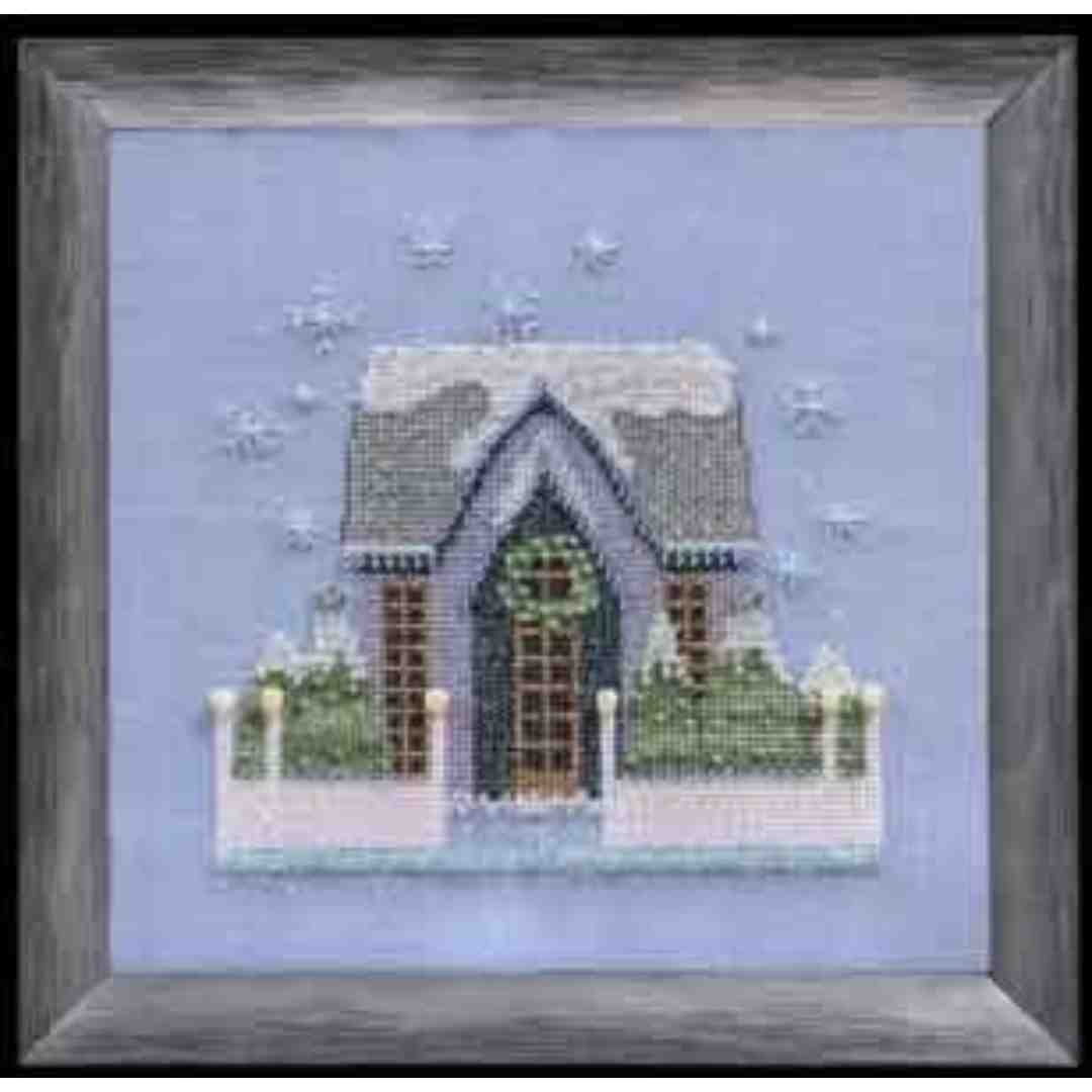 Nora Corbett: Counted Cross Stitch - Little Snowy Gray Cottage
