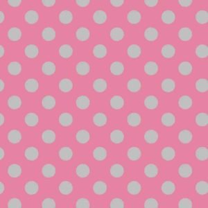 Riley Blake Designs: Medium Dot - Hot Pink/Grey