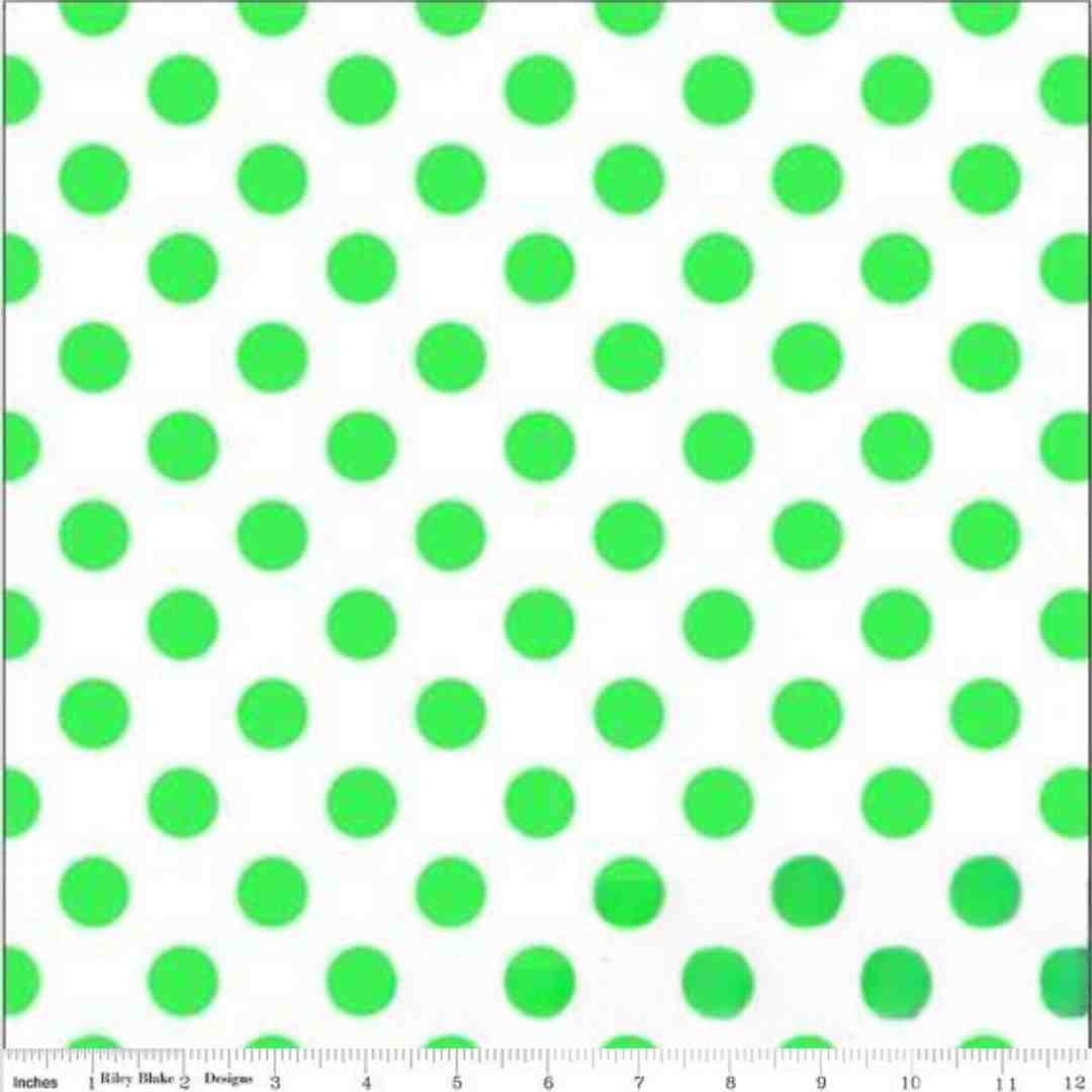 Riley Blake Designs: Neon Medium Dot - Neon Green - Image 2