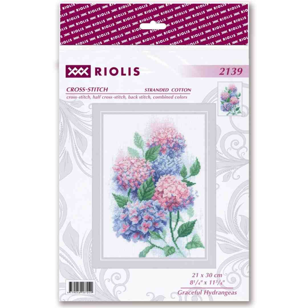 Riolis: Counted Cross Stitch - Graceful Hydrangeas - Image 2