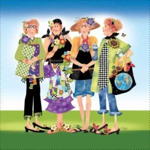 Jody Houghton Designs: Square Fabric Art Panels - Girlfriends