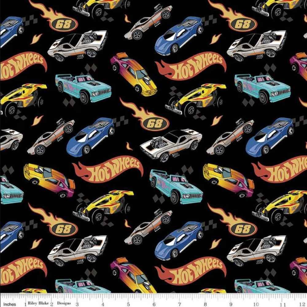 Riley Blake: Hot Wheels, Made to Race - Cars Black - Image 2