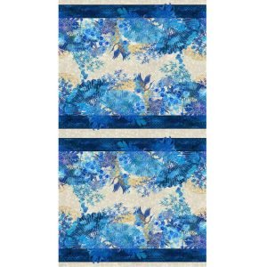 In the Beginning: Oriental Gardens - Blue Fans Stripe 1OG-2