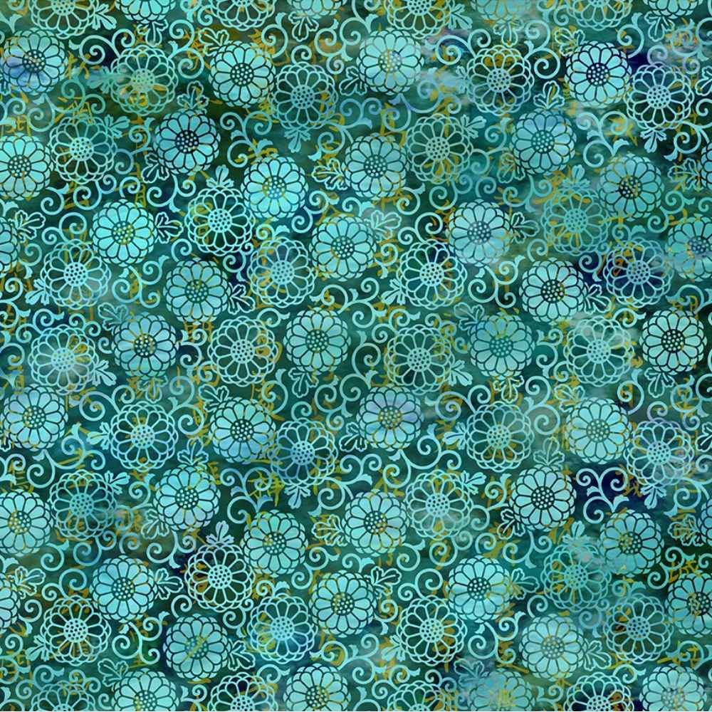 In the Beginning: Oriental Gardens - Teal Lace 7OG-2