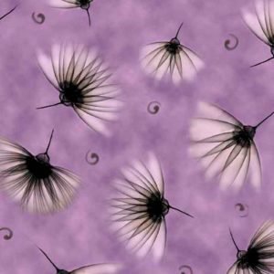 QT Fabrics: Floral Allure - Tossed Fan Floral, Lilac