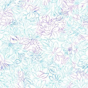 QT Fabrics: Mimosa - Toile Flowers, White