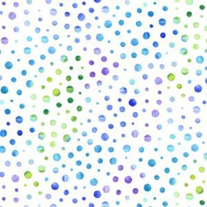 QT Fabrics: Mimosa - Dots, White/Blue