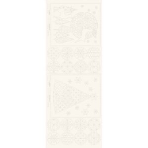Sashiko Panel: Christmas Panel White ~ by Devonstone