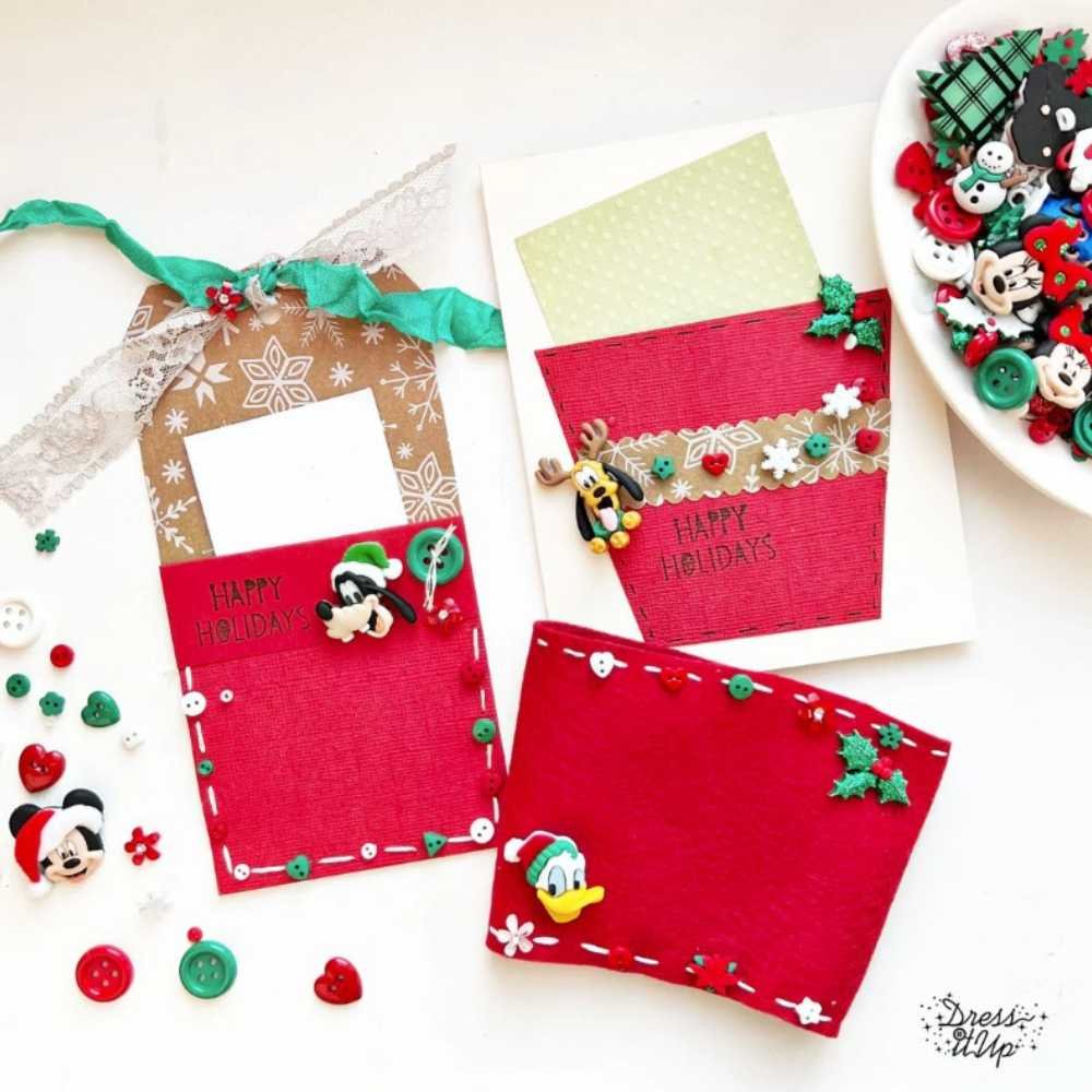 Dress it Up Buttons: Holiday Collection - Festive Flowers - Image 4