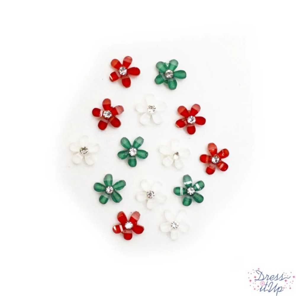 Dress it Up Buttons: Holiday Collection - Festive Flowers