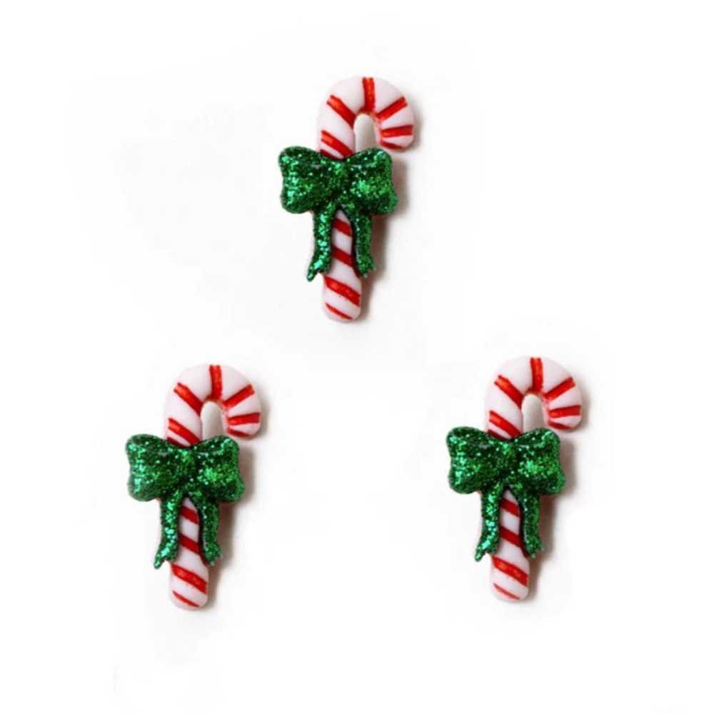 Dress it Up Buttons: Holiday Collection - Right Candy Cane