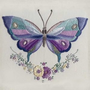 Roseworks Embroidery Design: Blue and Lilac Butterfly