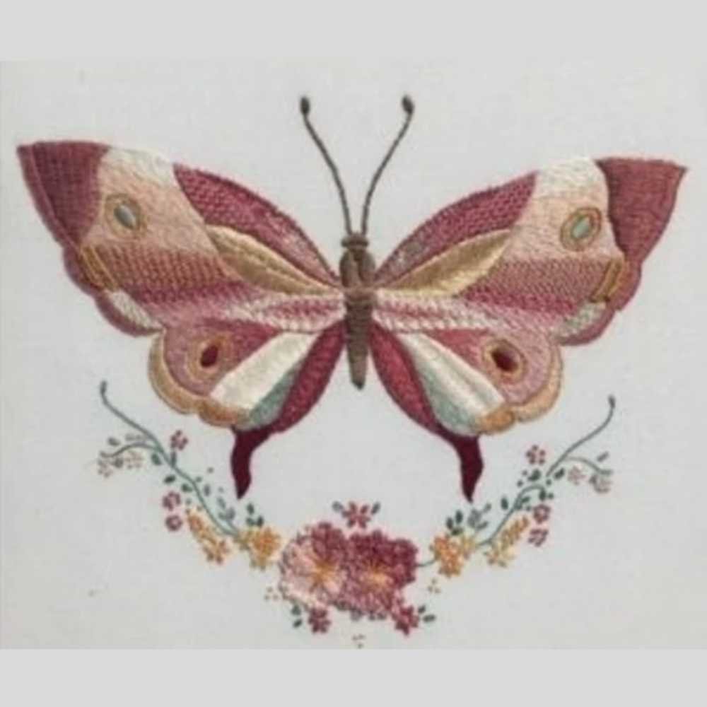 Roseworks Embroidery Design: Ruby Butterfly