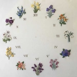 Roseworks Embroidery Design: Floral Clock