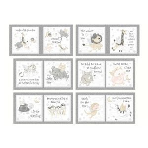 Fabric Book Panel: Grey Animal