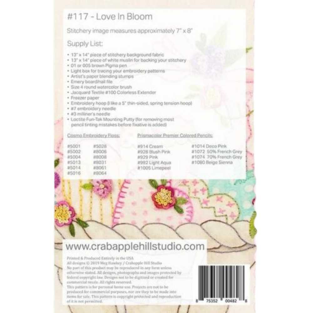 Crab.apple Hill Studio: Stitcheries - Love In Bloom - Image 3