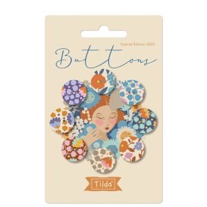 Tilda: Wallflower - 16mm Buttons Blue/Thristle
