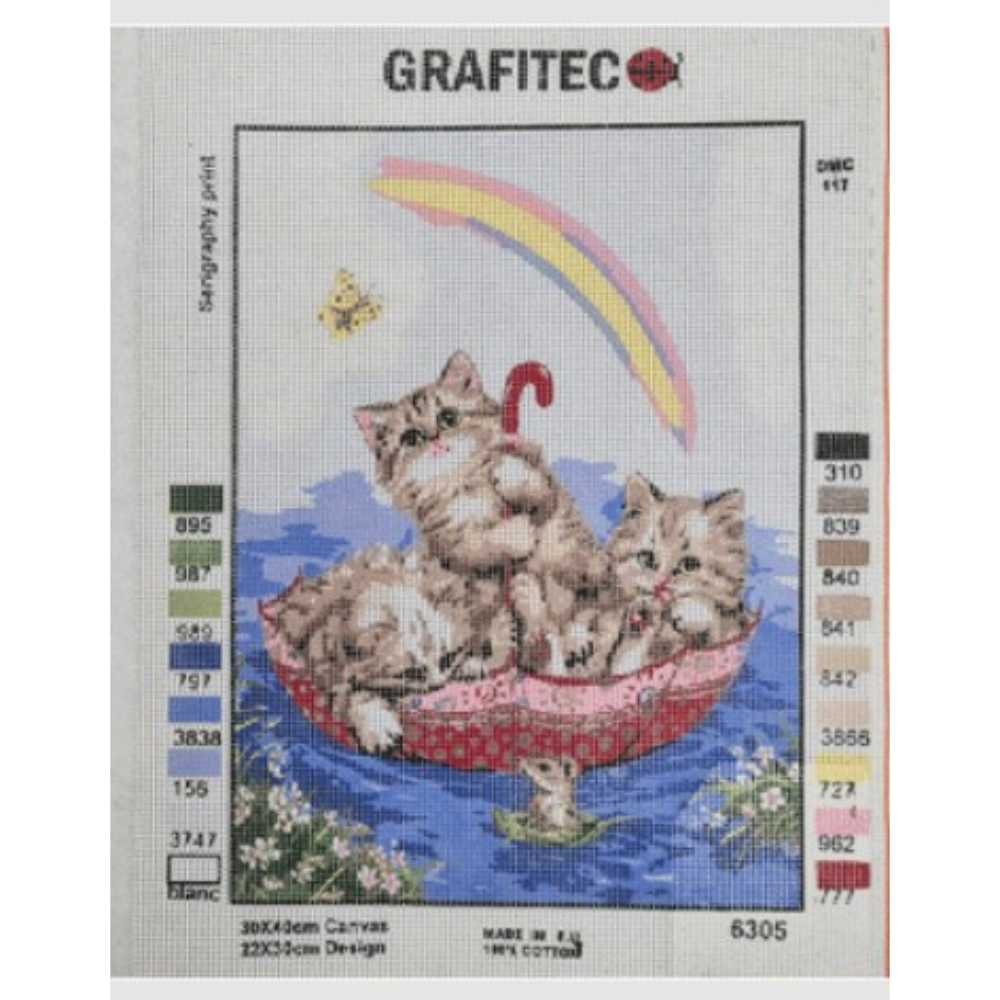 Grafitec: Tapestry Canvas - Rainbow Kittens - Image 2