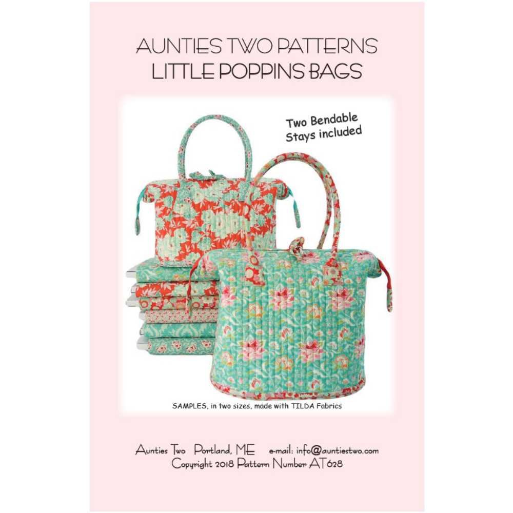 Aunties Two: Pattern - Little Poppins Bag + Bendable Stays