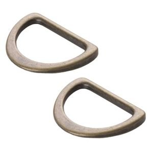 By Annie: Hardware - D Ring Flat 1in Set of Two, Antique Brass