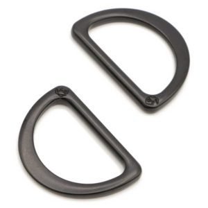 By Annie: Hardware - D Ring Flat 1in Set of Two, Black Metal