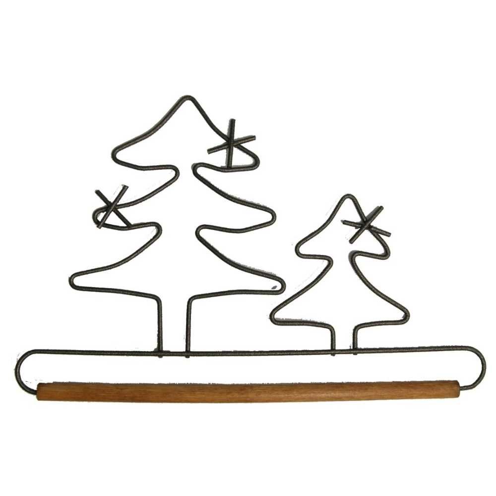 Classic Motifs: Craft Holder - Evergreen Hanger With Stained Dowel Silver 7.5"