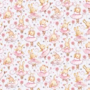 Devonstone: Cot Fabric - Ballerina All Over Fabric