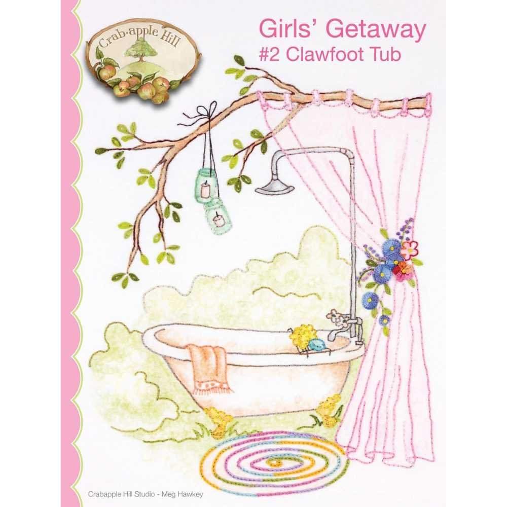 Crab.apple Hill Studio: Stitcheries - Girls Getaway, #2 Clawfoot Tub