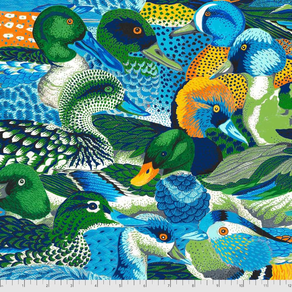 Kaffe Fassett: Snow Leopard, Secret Stream - Quackers, Aqua - Image 2